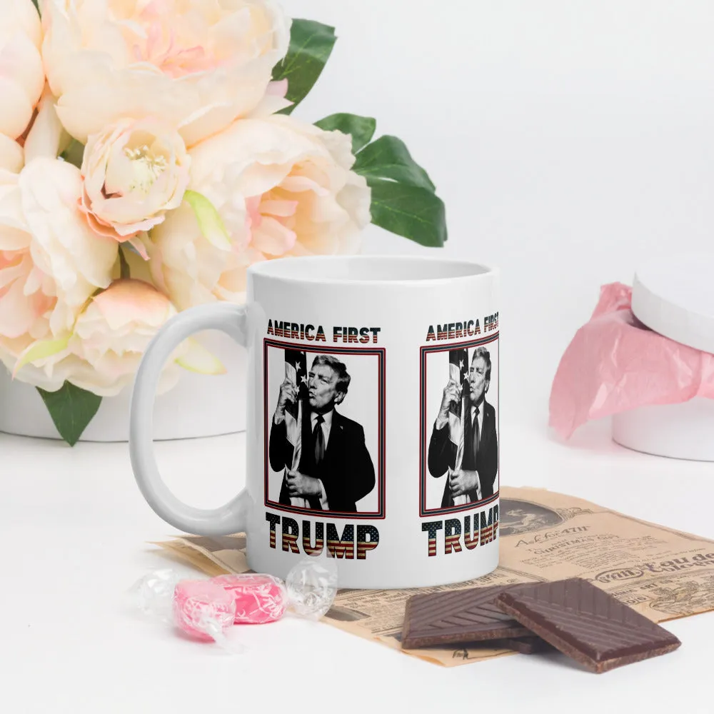 Trump America First Ceramic Mug – Sturdy & Dishwasher Safe