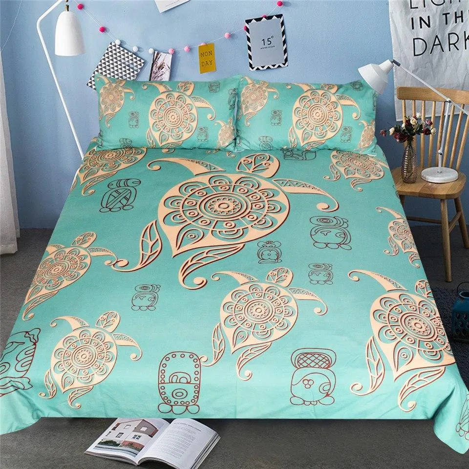 Turtles In Turquoise Bedding Set