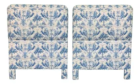 Twin Size Chinoiserie Style Upholstered Headboards