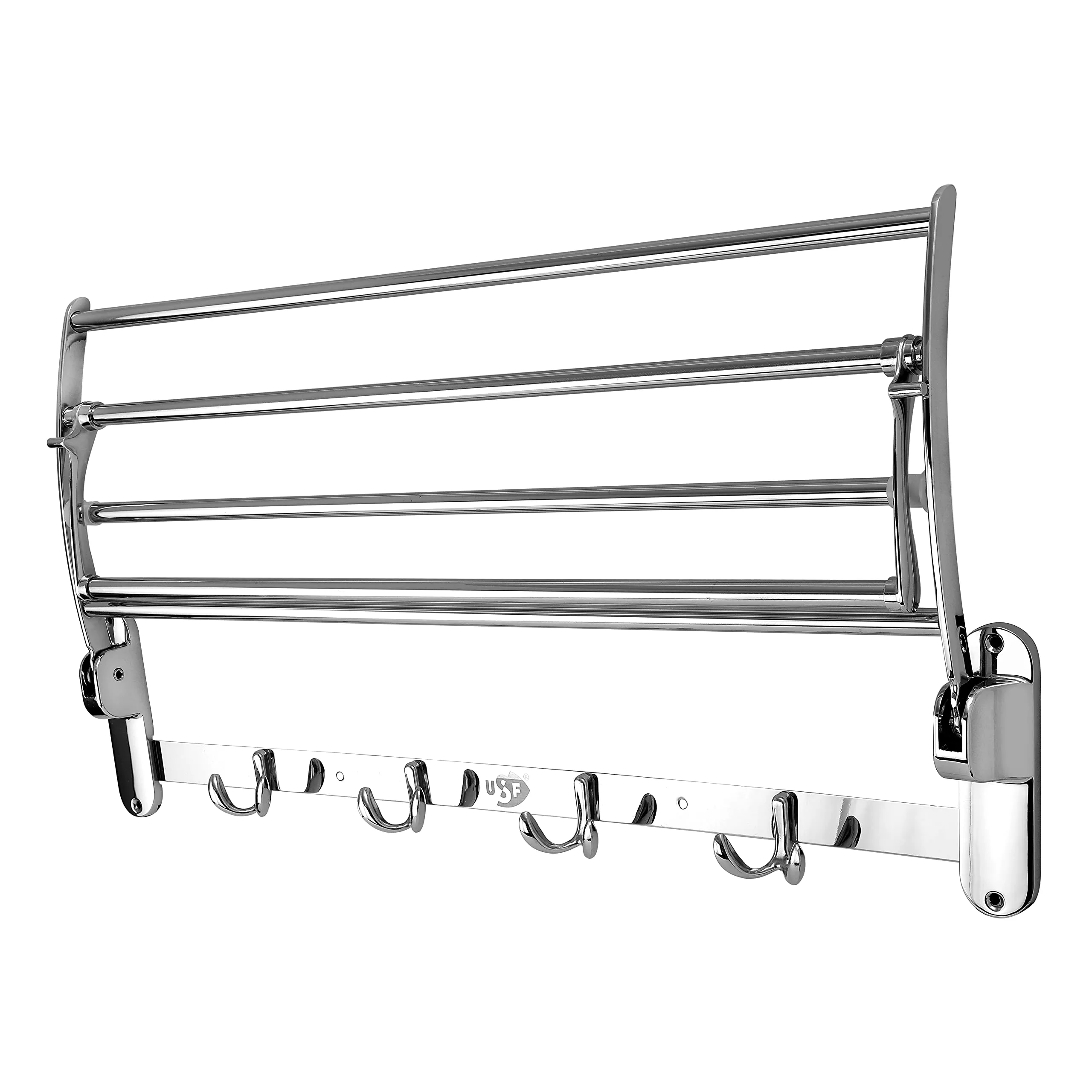 U-S-F BATH ACCESSORIES 24 Inches Towel Rack for Bathroom/Bathroom Towel Holder/Towel Stand for Bathroom/Towel Holder for Bathroom(60Cms, Chrome Finish)