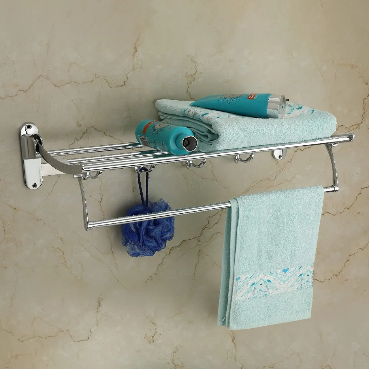 U-S-F BATH ACCESSORIES 24 Inches Towel Rack for Bathroom/Bathroom Towel Holder/Towel Stand for Bathroom/Towel Holder for Bathroom(60Cms, Chrome Finish)