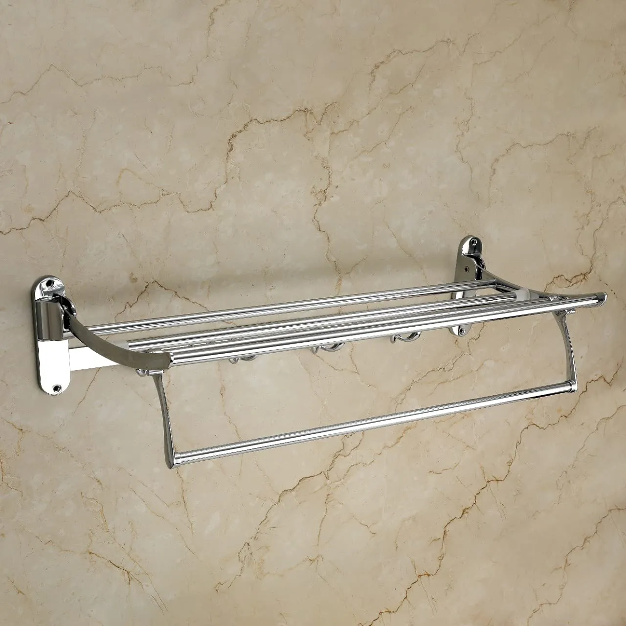 U-S-F BATH ACCESSORIES 24 Inches Towel Rack for Bathroom/Bathroom Towel Holder/Towel Stand for Bathroom/Towel Holder for Bathroom(60Cms, Chrome Finish)