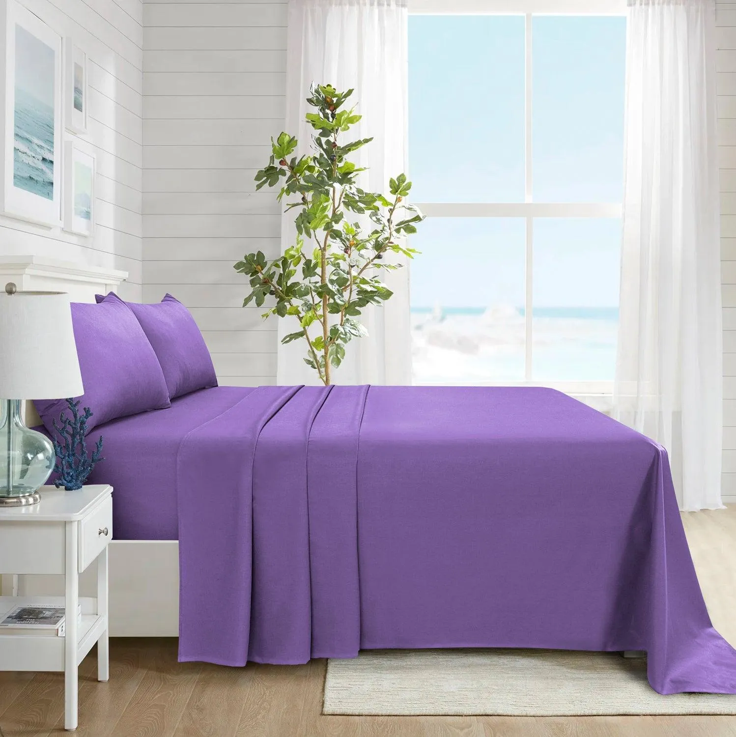 Ultra Soft Plain Dyed Flat Sheets - Hotel Collection, Ideal for Winter & Summer Bedding