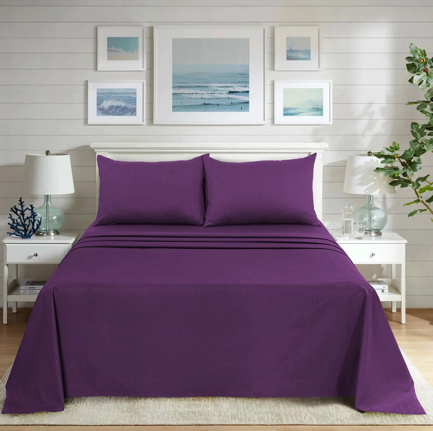 Ultra Soft Plain Dyed Flat Sheets - Hotel Collection, Ideal for Winter & Summer Bedding