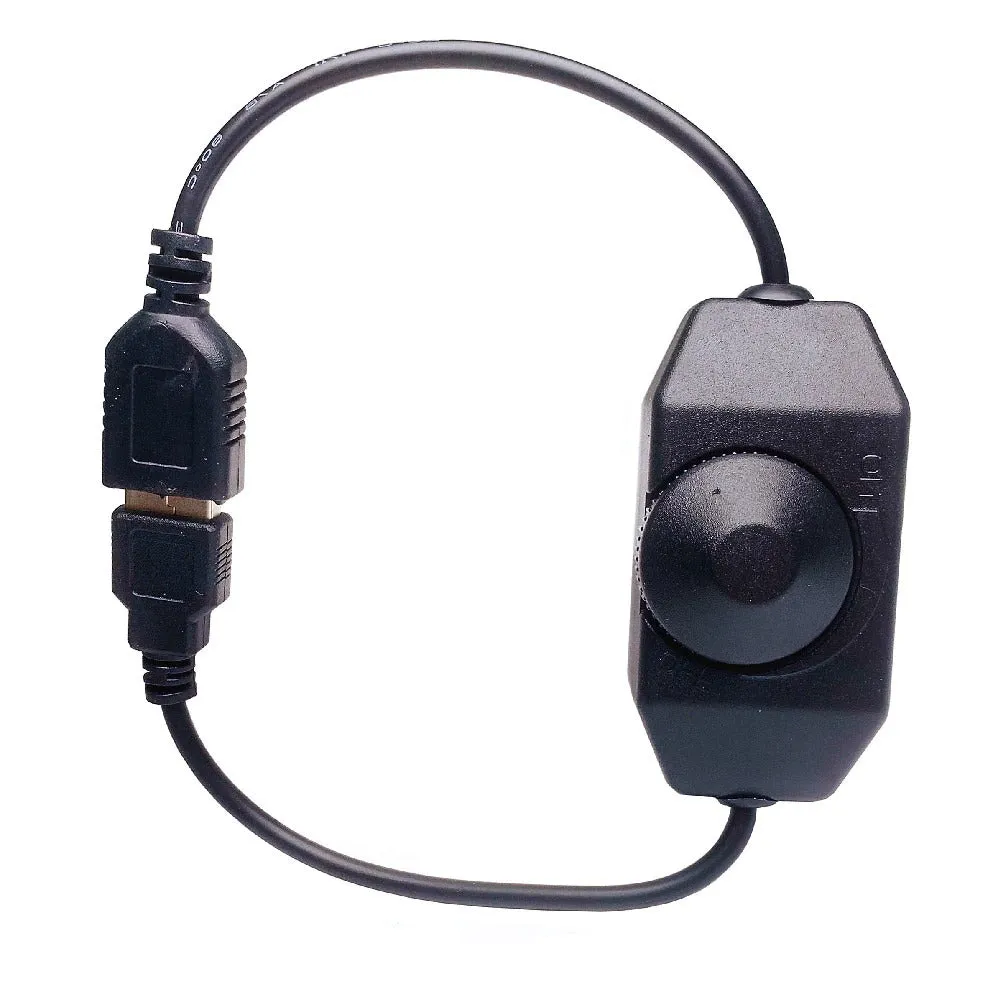 USB Male to Female Cable with Variable Control Knob - Black