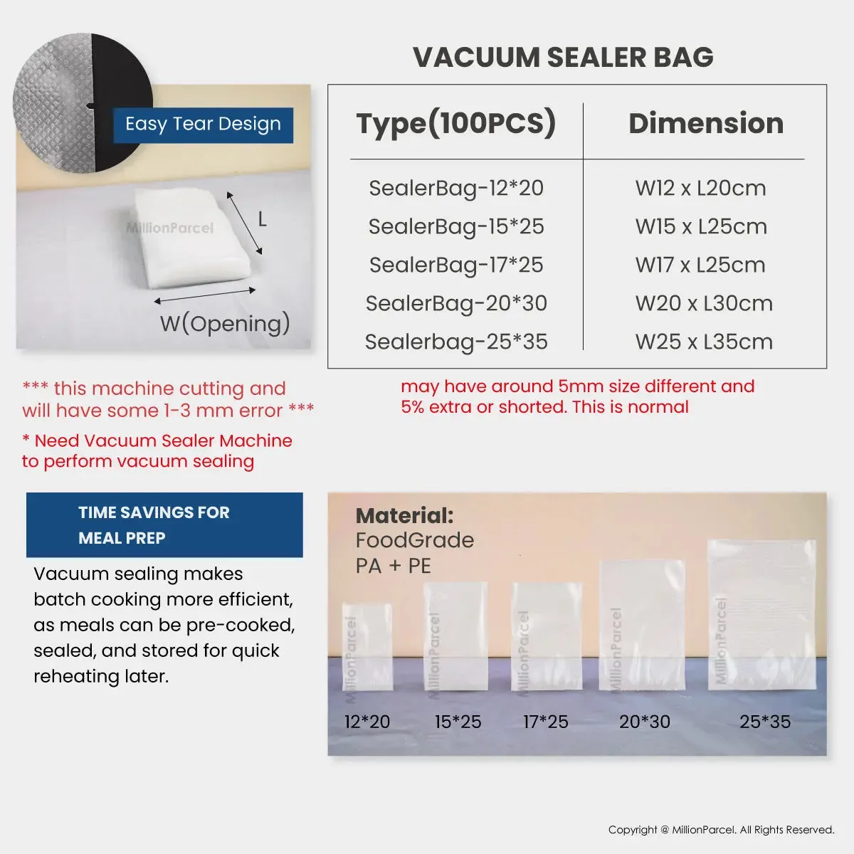 Vacuum Sealer Roll | Vacuum Sealer Bag