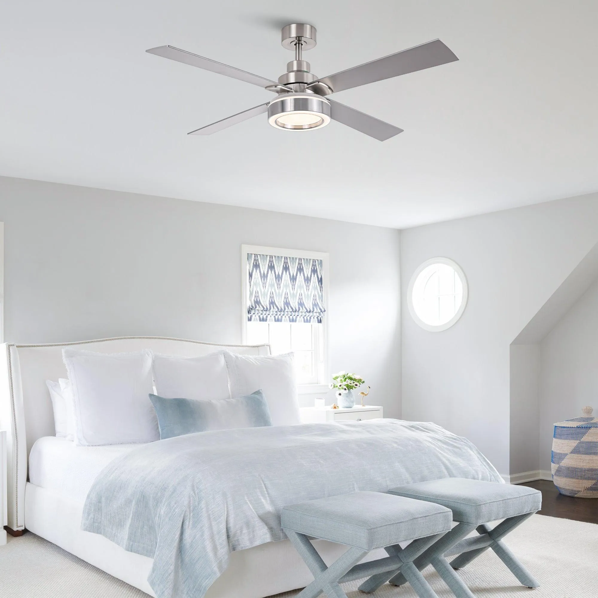 Vaczon 52" Down Mount Ceiling Fan with LED Light and Remote Control