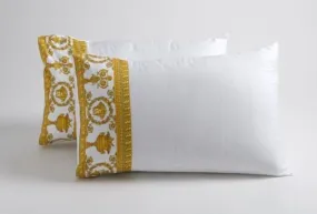 Versace Baroque & Robe Medusa White Queen Size Sheet Set - 4 Pieces