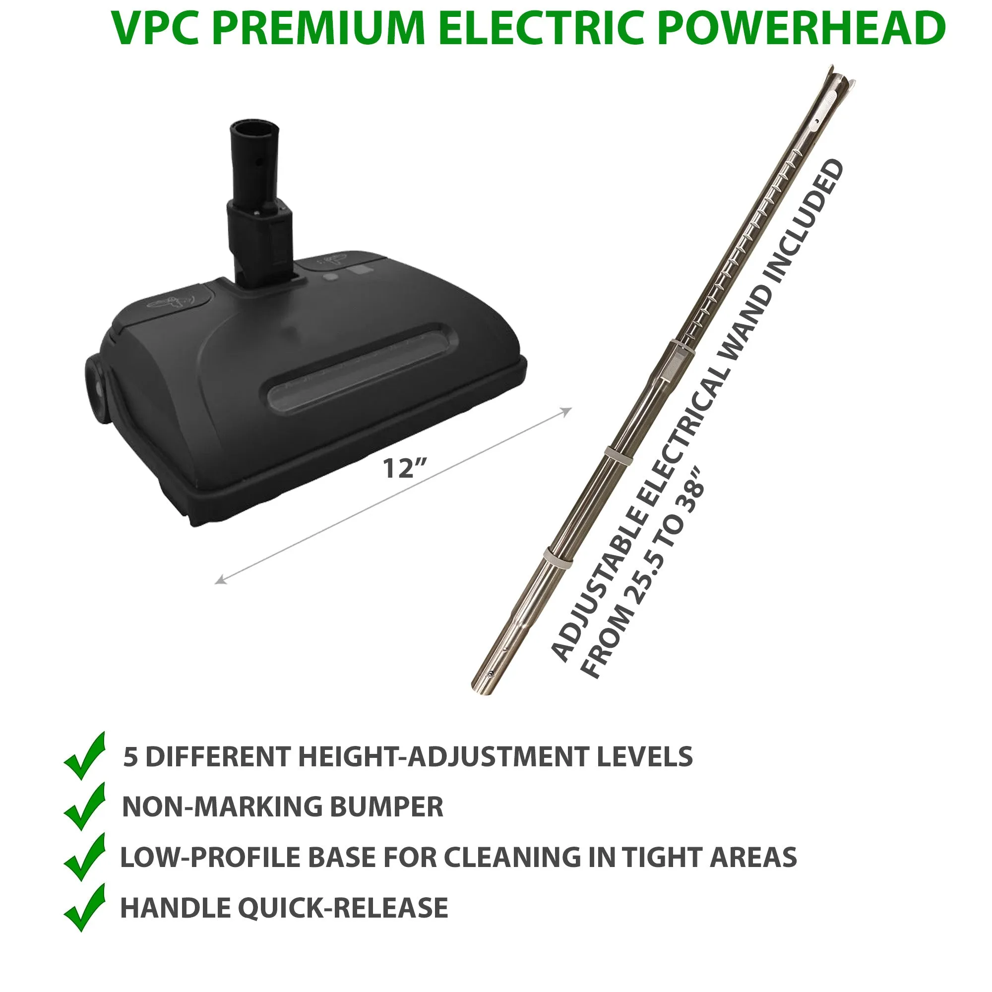 VPC Central Vacuum Accessory Kit with Telescopic Wand and Bonus Tools