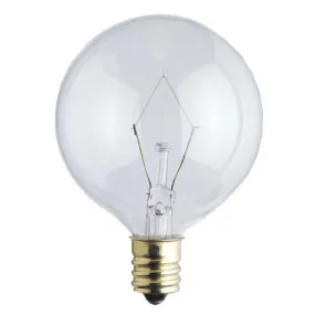 Westinghouse 0374100 25 Watt Incandescent G16 1/2 Globe Clear - 2650 Kelvin - Warm White - 175 Lumens - E12-Candelabra Base - 120 Volt - Card - 2-Pack