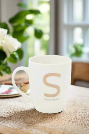 White Alphabet S Print Mug (12oz)