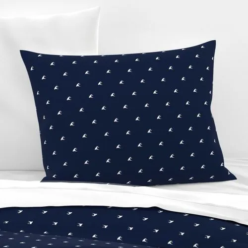 White Epic Waves on Navy Blue Sheet Set from Surfer Bedding™️