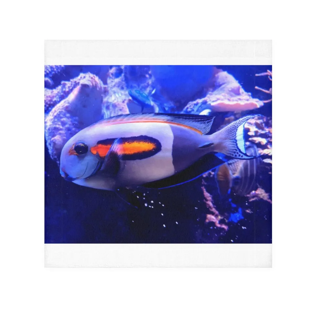 White Striped Fish Face Towel